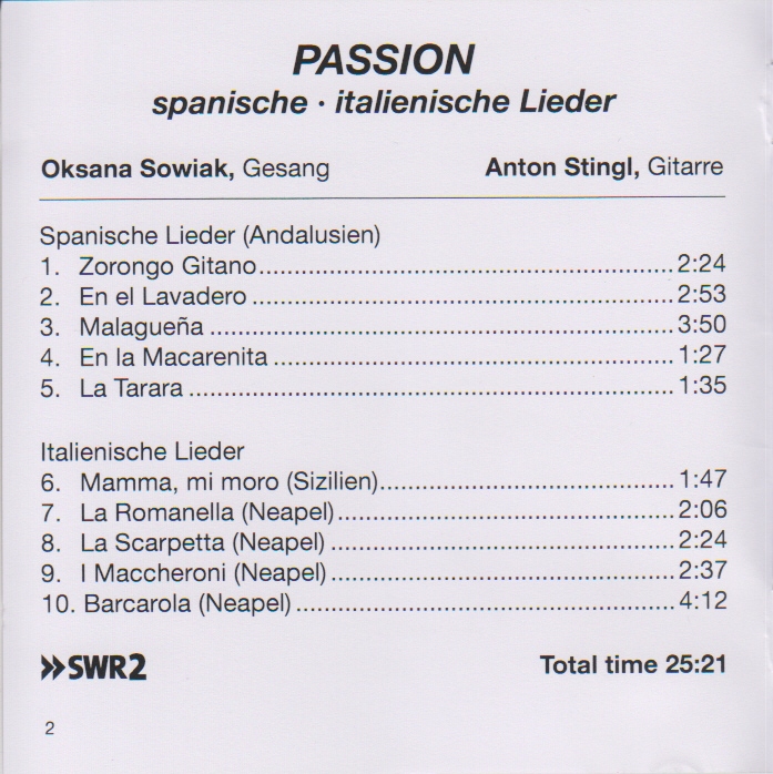 CD Passion-Rückseite
